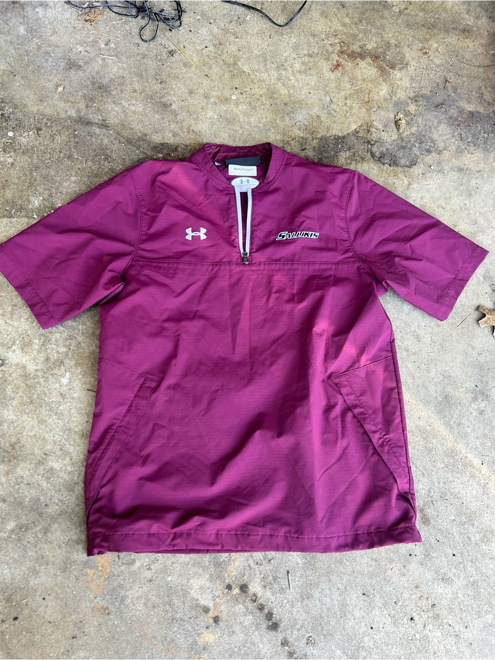 Under Armour maroon Short-Sleeve Quarter-Zip Pullover
